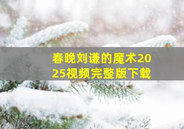 春晚刘谦的魔术2025视频完整版下载