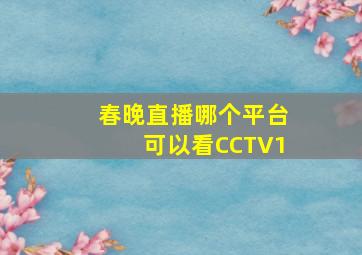 春晚直播哪个平台可以看CCTV1