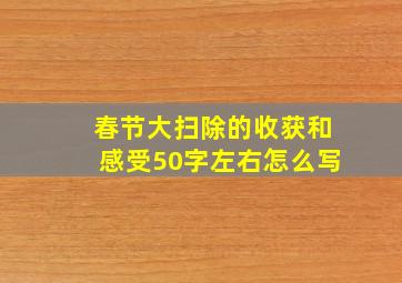 春节大扫除的收获和感受50字左右怎么写