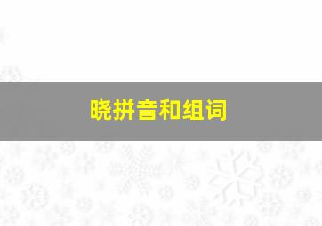 晓拼音和组词