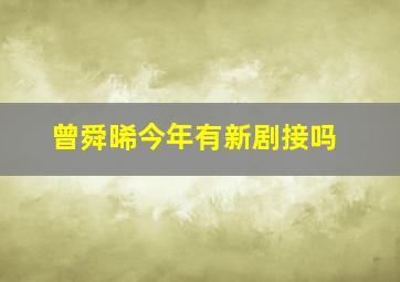 曾舜晞今年有新剧接吗