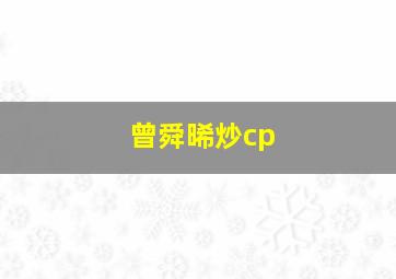 曾舜晞炒cp