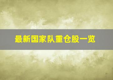 最新国家队重仓股一览