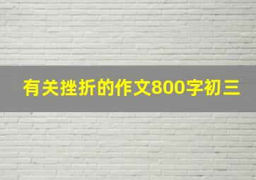 有关挫折的作文800字初三