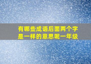 有哪些成语后面两个字是一样的意思呢一年级