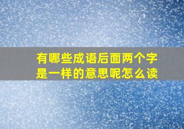 有哪些成语后面两个字是一样的意思呢怎么读