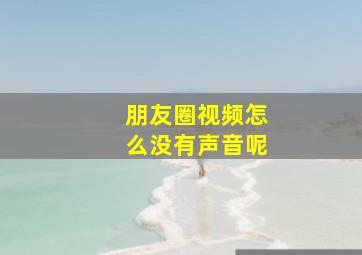 朋友圈视频怎么没有声音呢