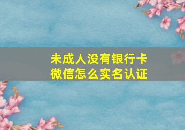 未成人没有银行卡微信怎么实名认证