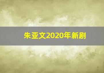 朱亚文2020年新剧