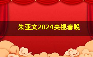 朱亚文2024央视春晚