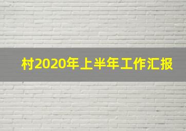 村2020年上半年工作汇报