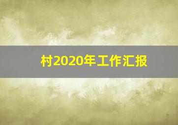 村2020年工作汇报