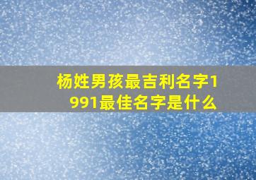 杨姓男孩最吉利名字1991最佳名字是什么