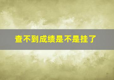 查不到成绩是不是挂了