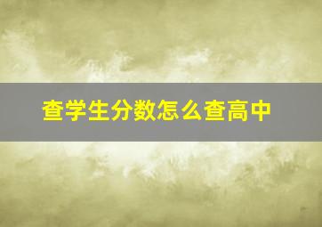 查学生分数怎么查高中