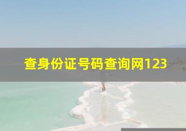 查身份证号码查询网123