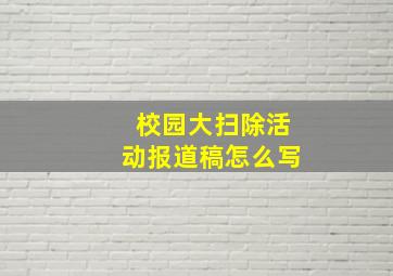 校园大扫除活动报道稿怎么写