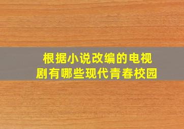 根据小说改编的电视剧有哪些现代青春校园