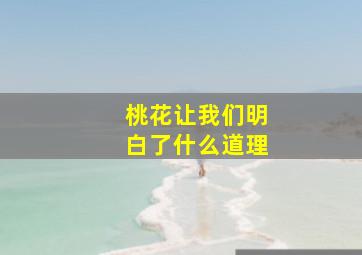 桃花让我们明白了什么道理