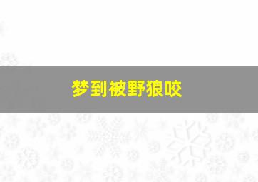 梦到被野狼咬