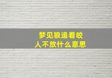 梦见狼追着咬人不放什么意思