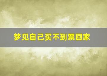 梦见自己买不到票回家