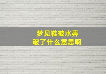 梦见鞋被水弄破了什么意思啊