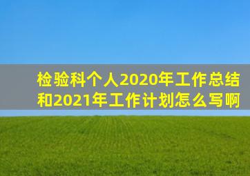 检验科个人2020年工作总结和2021年工作计划怎么写啊