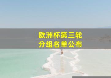 欧洲杯第三轮分组名单公布