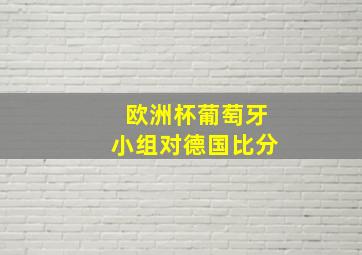 欧洲杯葡萄牙小组对德国比分