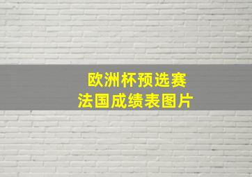 欧洲杯预选赛法国成绩表图片