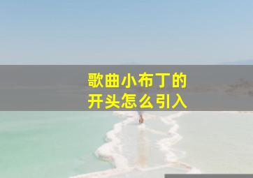 歌曲小布丁的开头怎么引入