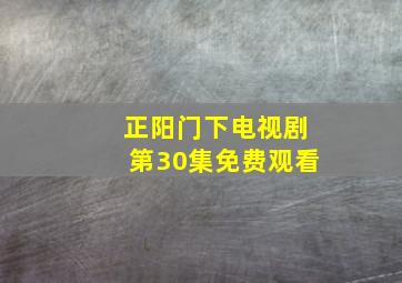 正阳门下电视剧第30集免费观看