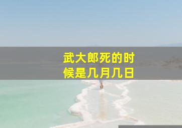 武大郎死的时候是几月几日