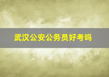 武汉公安公务员好考吗