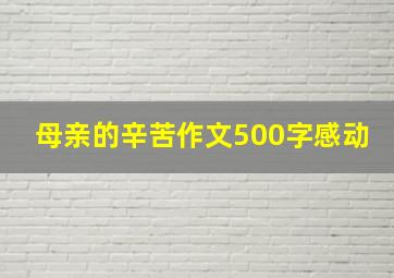 母亲的辛苦作文500字感动