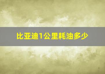 比亚迪1公里耗油多少