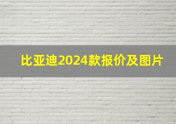 比亚迪2024款报价及图片