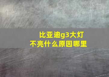 比亚迪g3大灯不亮什么原因哪里