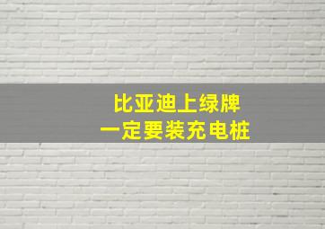 比亚迪上绿牌一定要装充电桩