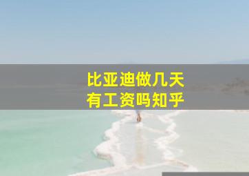 比亚迪做几天有工资吗知乎