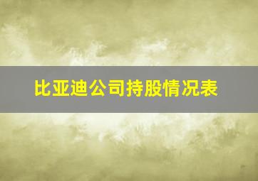 比亚迪公司持股情况表