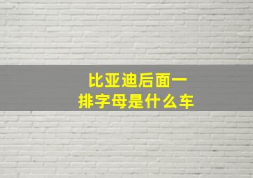 比亚迪后面一排字母是什么车