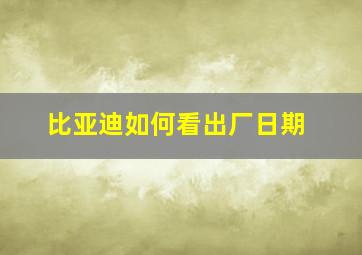 比亚迪如何看出厂日期