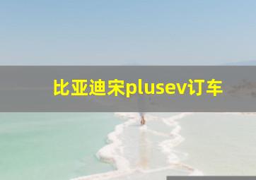 比亚迪宋plusev订车