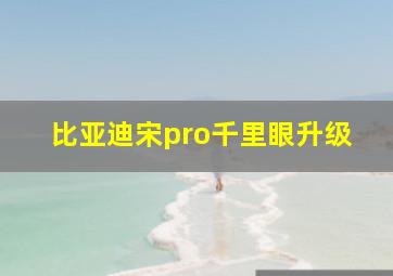 比亚迪宋pro千里眼升级