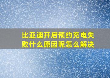 比亚迪开启预约充电失败什么原因呢怎么解决