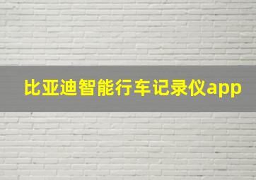 比亚迪智能行车记录仪app