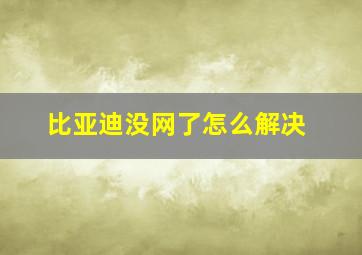 比亚迪没网了怎么解决