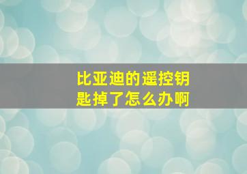 比亚迪的遥控钥匙掉了怎么办啊